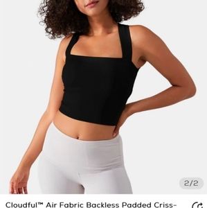 Halara Black Active Workout Bow Tie Backless Tank Top